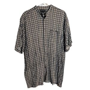 Vintage Expressions Rayon Shirt Large Made in Korea Boxy Fit Geometric Retro